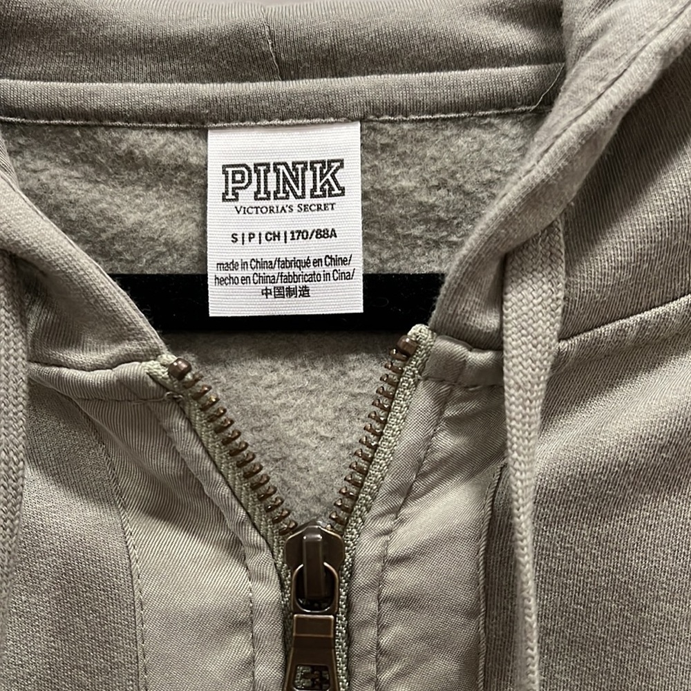 4. PINK Victoria's Secret Olive Green Hoodie π£ - Picture 4 of 8